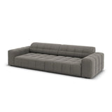 Jennifer 4-Sitzer Sofa mit Bezug aus Samt (Bluvel 13) in Hellgrau, 244x102 cm – Bild 4