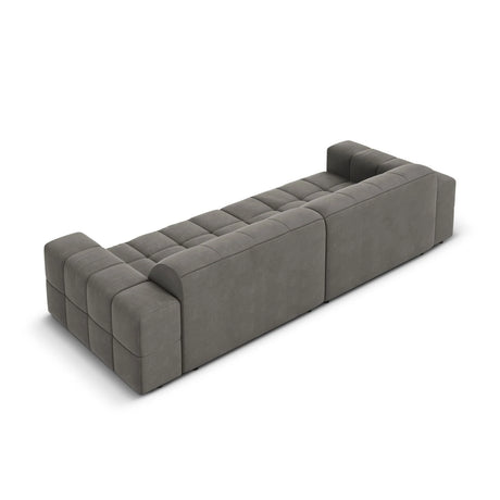 Jennifer 4-Sitzer Sofa mit Bezug aus Samt (Bluvel 13) in Hellgrau, 244x102 cm – Bild 5