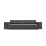 Jennifer 4-Sitzer Sofa mit Bezug aus Samt (Bluvel 14) in Grau, 244x102 cm – Bild 1