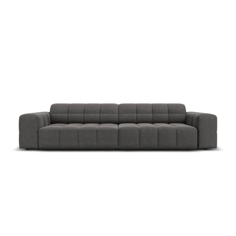 Jennifer 4-Sitzer Sofa mit Bezug aus Samt (Bluvel 14) in Grau, 244x102 cm – Bild 1