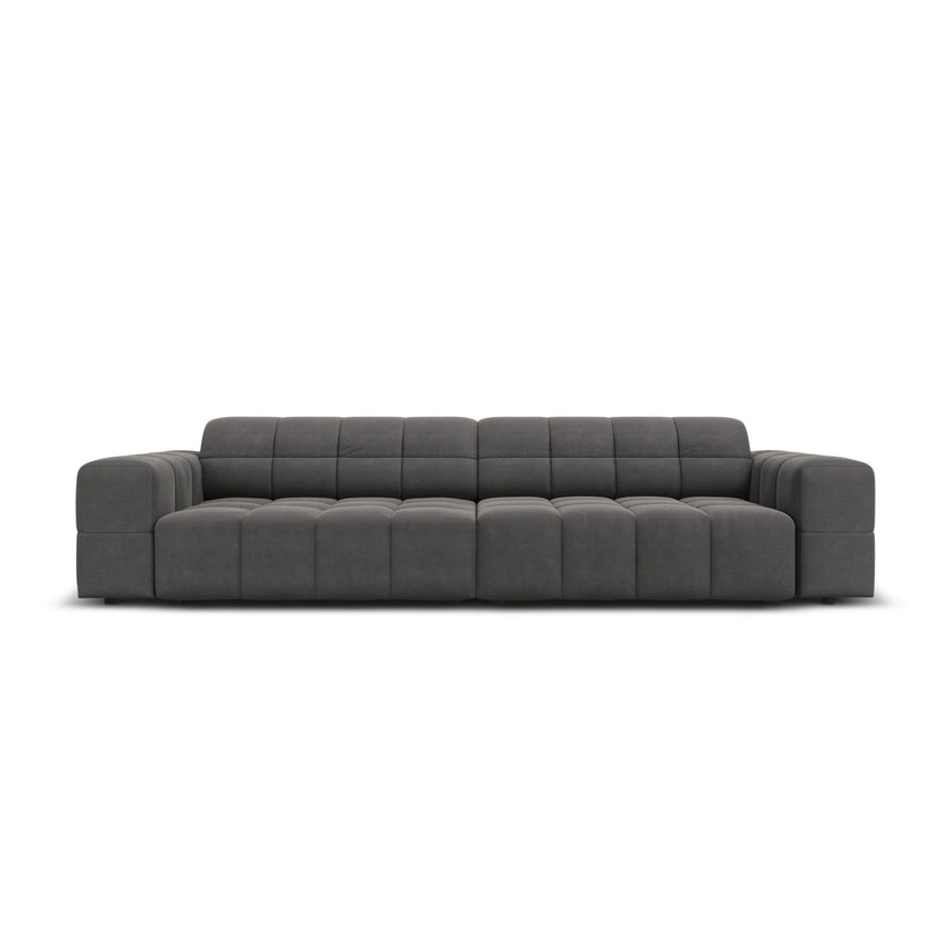 Jennifer 4-Sitzer Sofa mit Bezug aus Samt (Bluvel 14) in Grau, 244x102 cm – Bild 1