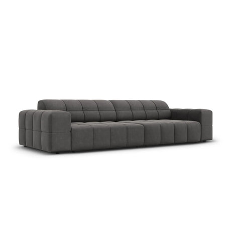 Jennifer 4-Sitzer Sofa mit Bezug aus Samt (Bluvel 14) in Grau, 244x102 cm – Bild 3