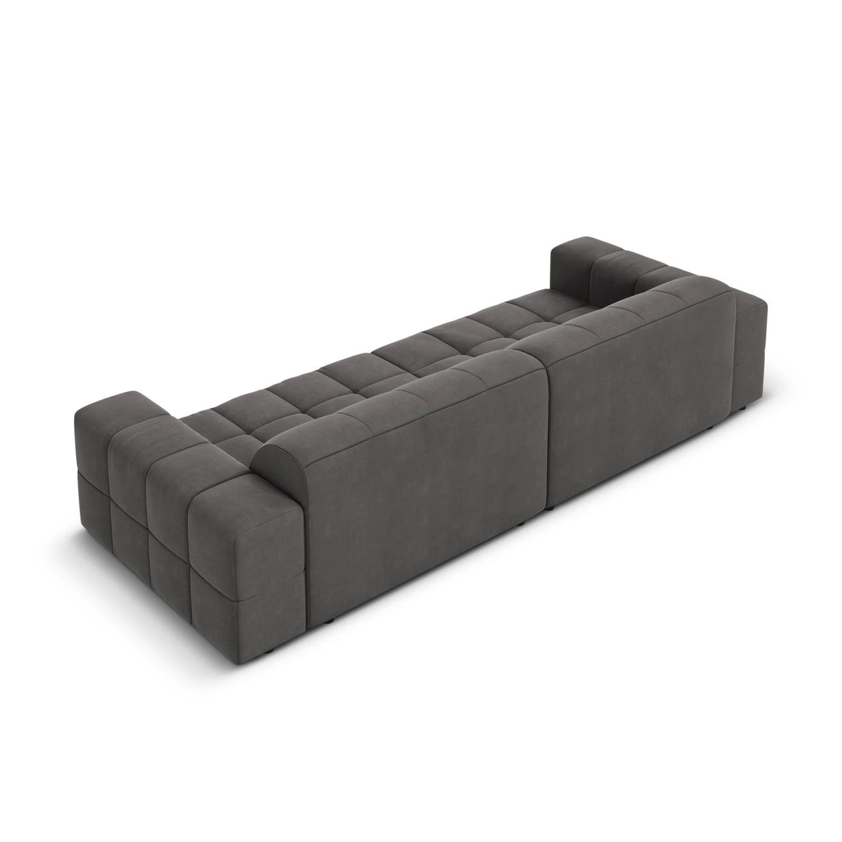 Jennifer 4-Sitzer Sofa mit Bezug aus Samt (Bluvel 14) in Grau, 244x102 cm – Bild 5