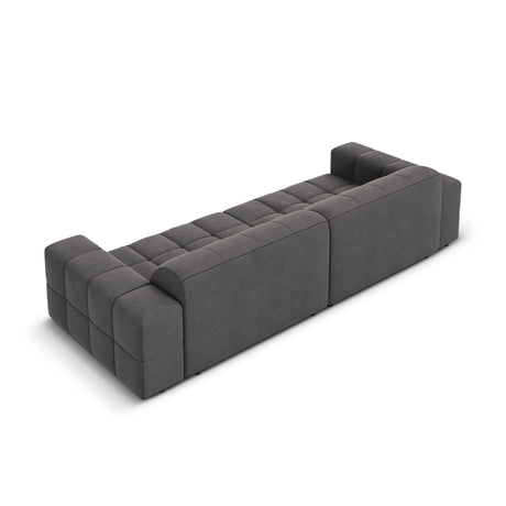 Jennifer 4-Sitzer Sofa mit Bezug aus Samt (Bluvel 14) in Grau, 244x102 cm – Bild 5