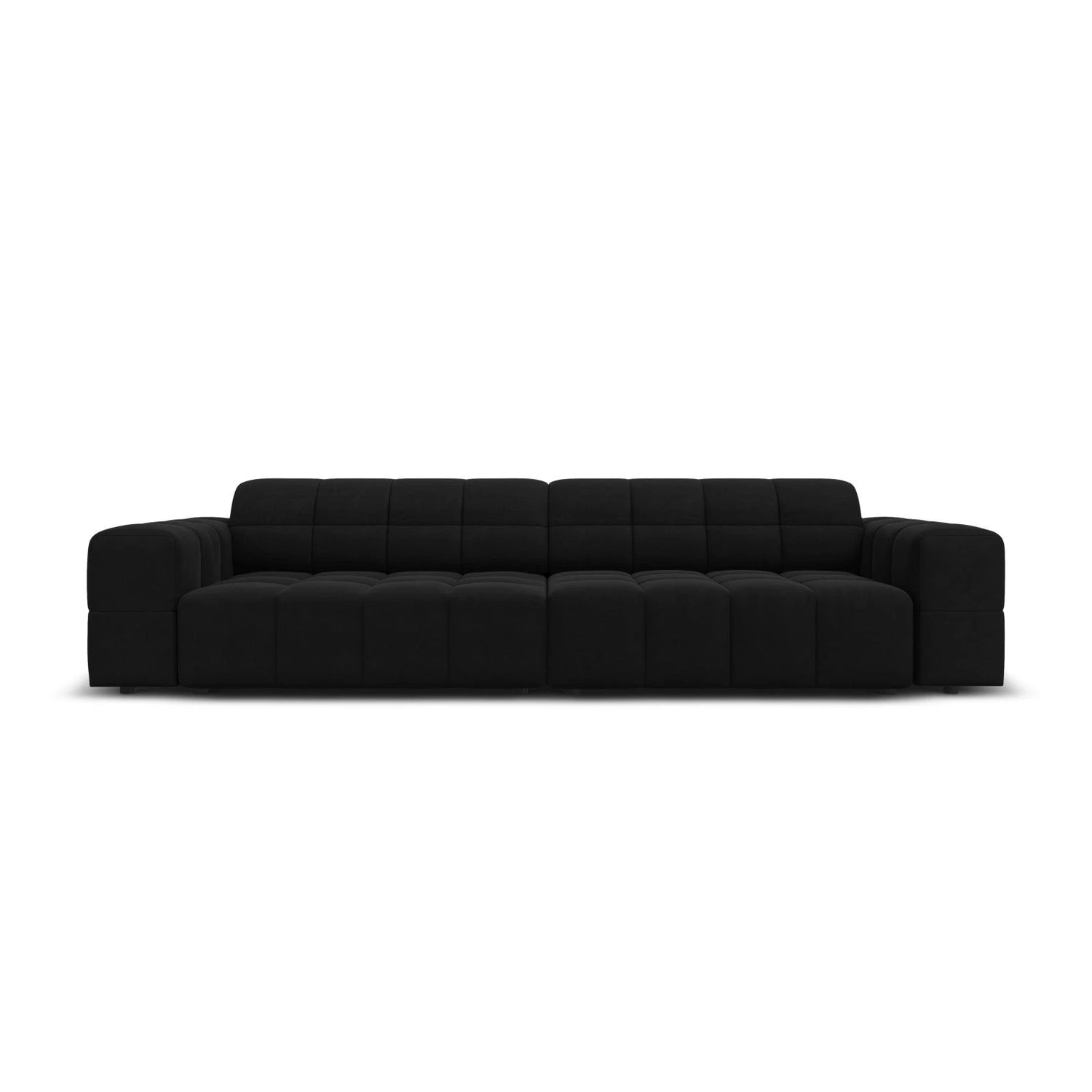 Jennifer 4-Sitzer Sofa mit Bezug aus Samt (Bluvel 19) in Schwarz, 244x102 cm – Bild 1