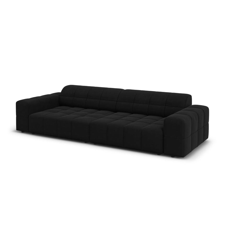Jennifer 4-Sitzer Sofa mit Bezug aus Samt (Bluvel 19) in Schwarz, 244x102 cm – Bild 4