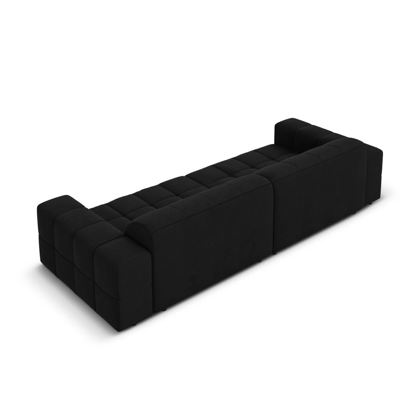 Jennifer 4-Sitzer Sofa mit Bezug aus Samt (Bluvel 19) in Schwarz, 244x102 cm – Bild 5