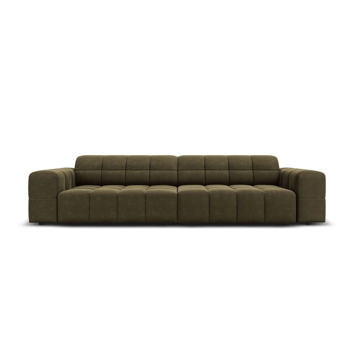 Jennifer 4-Sitzer Sofa mit Bezug aus Samt (Bluvel 77) in Grün, 244x102 cm – Bild 1