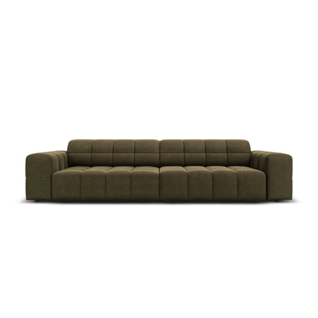Jennifer 4-Sitzer Sofa mit Bezug aus Samt (Bluvel 77) in Grün, 244x102 cm – Bild 1