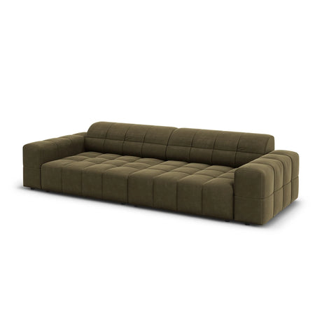 Jennifer 4-Sitzer Sofa mit Bezug aus Samt (Bluvel 77) in Grün, 244x102 cm – Bild 4