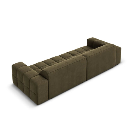 Jennifer 4-Sitzer Sofa mit Bezug aus Samt (Bluvel 77) in Grün, 244x102 cm – Bild 5
