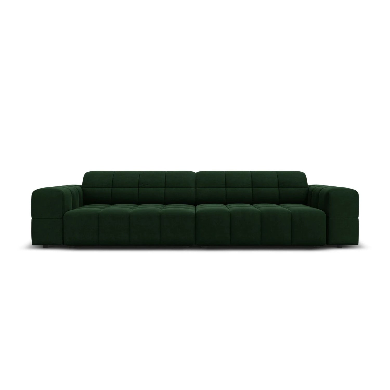 Jennifer 4-Sitzer Sofa mit Bezug aus Samt (Bluvel 78) in Flaschengrün, 244x102 cm – Bild 1