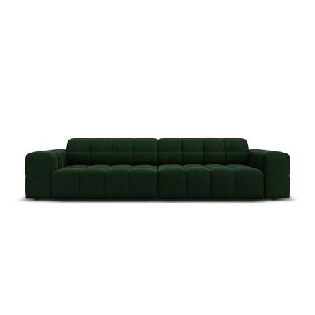 Jennifer 4-Sitzer Sofa mit Bezug aus Samt (Bluvel 78) in Flaschengrün, 244x102 cm – Bild 1
