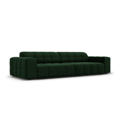 Jennifer 4-Sitzer Sofa mit Bezug aus Samt (Bluvel 78) in Flaschengrün, 244x102 cm – Bild 3