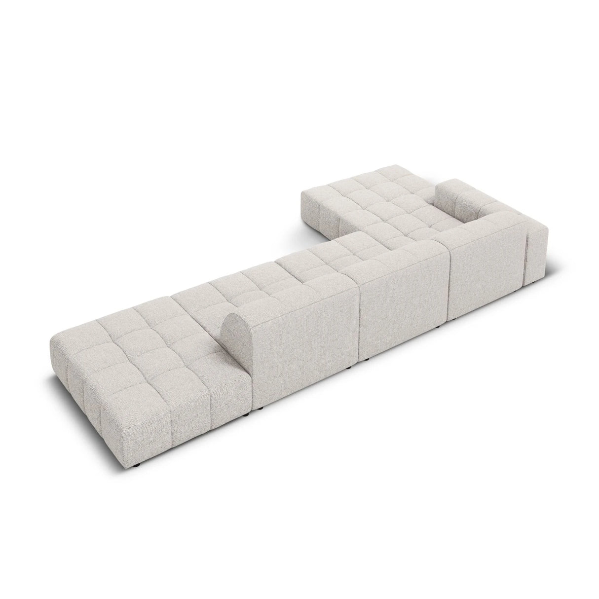 Jennifer 5-Sitzer Ecksofa, Linke Seite, mit Bezug aus Chenille (Haga 06) in Hellgrau, 341x166 cm – Bild 5