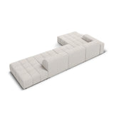 Jennifer 5-Sitzer Ecksofa, Linke Seite, mit Bezug aus Chenille (Haga 06) in Hellgrau, 341x166 cm – Bild 5