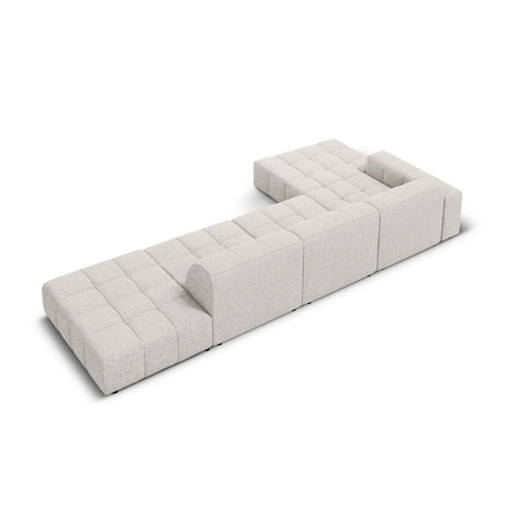 Jennifer 5-Sitzer Ecksofa, Linke Seite, mit Bezug aus Chenille (Haga 06) in Hellgrau, 341x166 cm – Bild 5