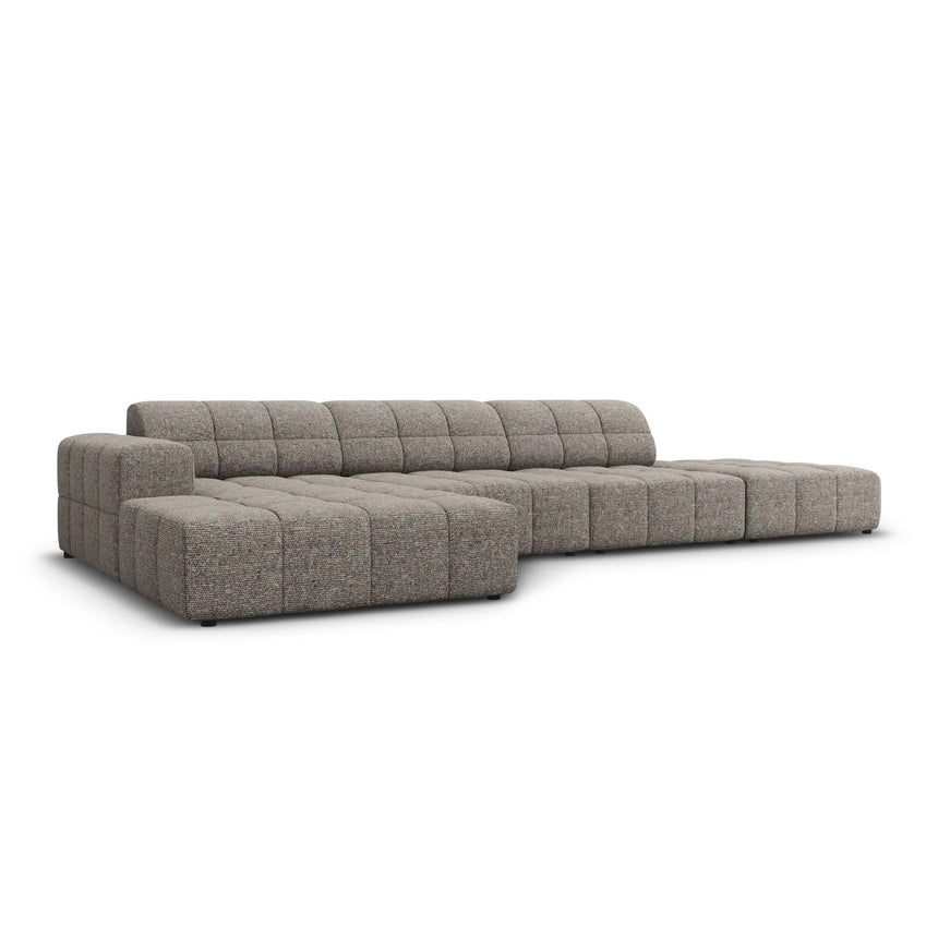 Jennifer 5-Sitzer Ecksofa, Linke Seite, mit Bezug aus Chenille (Haga 16) in Grau, 341x166 cm – Bild 3