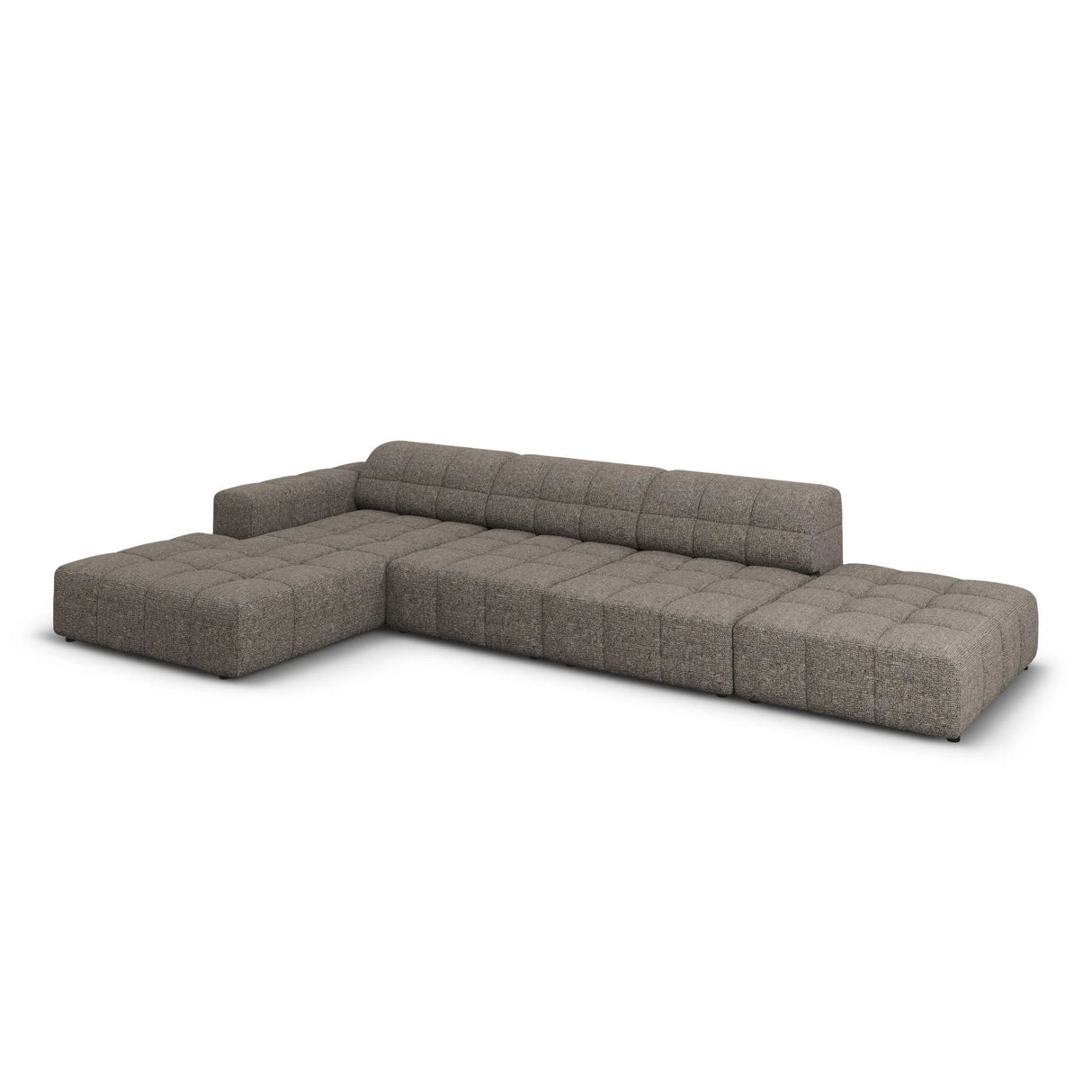 Jennifer 5-Sitzer Ecksofa, Linke Seite, mit Bezug aus Chenille (Haga 16) in Grau, 341x166 cm – Bild 4
