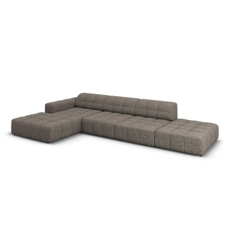 Jennifer 5-Sitzer Ecksofa, Linke Seite, mit Bezug aus Chenille (Haga 16) in Grau, 341x166 cm – Bild 4