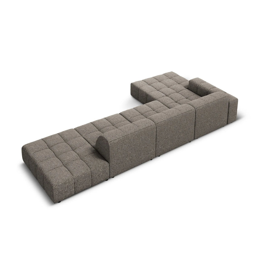Jennifer 5-Sitzer Ecksofa, Linke Seite, mit Bezug aus Chenille (Haga 16) in Grau, 341x166 cm – Bild 5