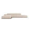 Jennifer 5-Sitzer Ecksofa, Linke Seite, mit Bezug aus Chenille (Haga 30) in Beige, 341x166 cm – Bild 1