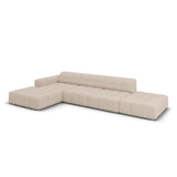 Jennifer 5-Sitzer Ecksofa, Linke Seite, mit Bezug aus Chenille (Haga 30) in Beige, 341x166 cm – Bild 4