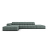 Jennifer 5-Sitzer Ecksofa, Linke Seite, mit Bezug aus Chenille (Haga 78) in Petrol, 341x166 cm – Bild 1