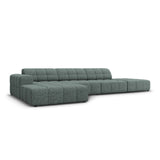 Jennifer 5-Sitzer Ecksofa, Linke Seite, mit Bezug aus Chenille (Haga 78) in Petrol, 341x166 cm – Bild 3