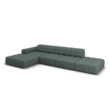 Jennifer 5-Sitzer Ecksofa, Linke Seite, mit Bezug aus Chenille (Haga 78) in Petrol, 341x166 cm – Bild 4