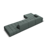 Jennifer 5-Sitzer Ecksofa, Linke Seite, mit Bezug aus Chenille (Haga 78) in Petrol, 341x166 cm – Bild 5