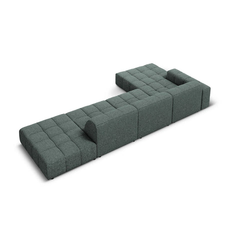 Jennifer 5-Sitzer Ecksofa, Linke Seite, mit Bezug aus Chenille (Haga 78) in Petrol, 341x166 cm – Bild 5