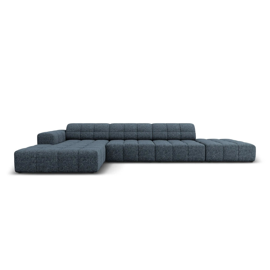 Jennifer 5-Sitzer Ecksofa, Linke Seite, mit Bezug aus Chenille (Haga 86) in Königsblau, 341x166 cm – Bild 1