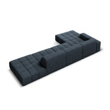 Jennifer 5-Sitzer Ecksofa, Linke Seite, mit Bezug aus Chenille (Haga 86) in Königsblau, 341x166 cm – Bild 5