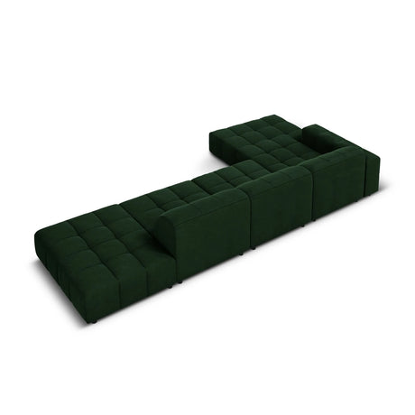 Jennifer 5-Sitzer Ecksofa, Linke Seite, mit Bezug aus Samt (Bluvel 78) in Flaschengrün, 341x166 cm – Bild 5