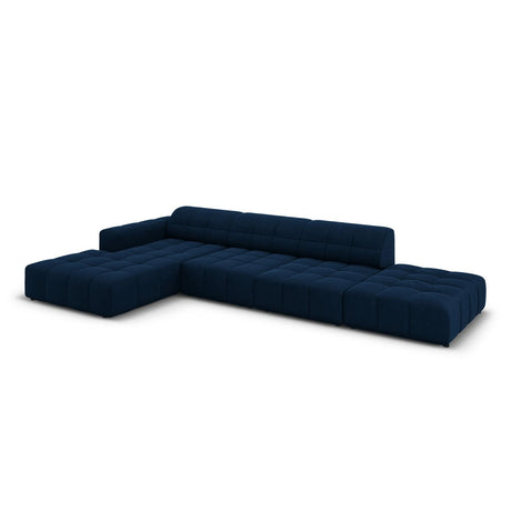 Jennifer 5-Sitzer Ecksofa, Linke Seite, mit Bezug aus Samt (Bluvel 86) in Königsblau, 341x166 cm – Bild 4