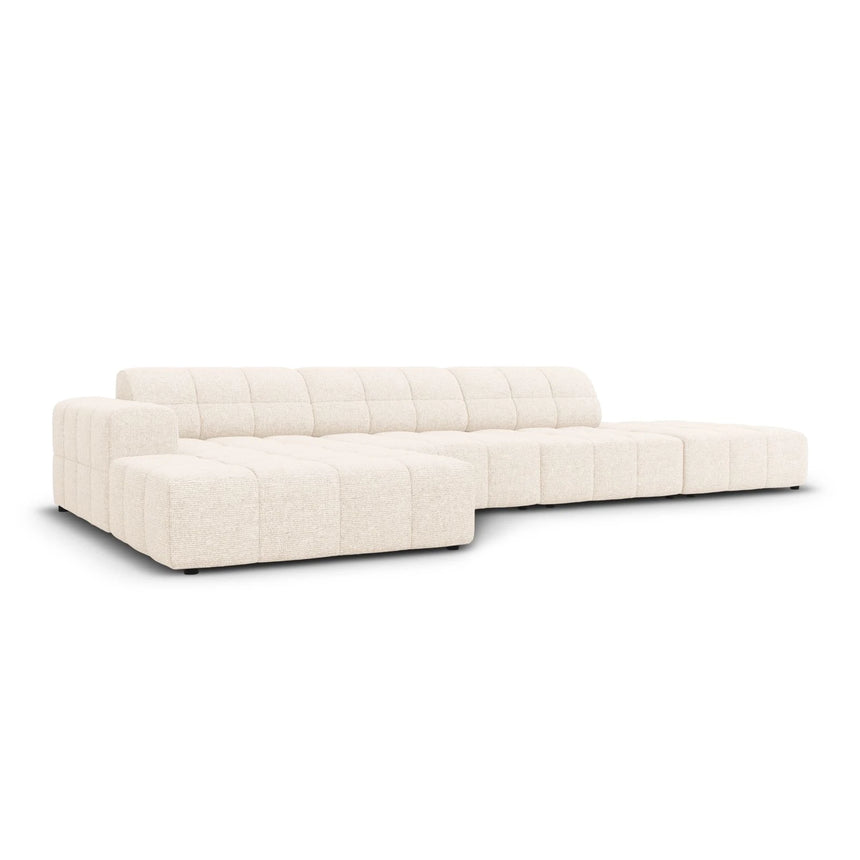 Jennifer 5-Sitzer Ecksofa, Linke Seite, mit Bezug aus Samt oder Chenille, 341x166 cm – Bild 3