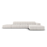 Jennifer 5-Sitzer Ecksofa, Rechte Seite, mit Bezug aus Chenille (Haga 06) in Hellgrau, 341x166 cm – Bild 1