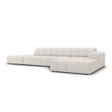 Jennifer 5-Sitzer Ecksofa, Rechte Seite, mit Bezug aus Chenille (Haga 06) in Hellgrau, 341x166 cm – Bild 3