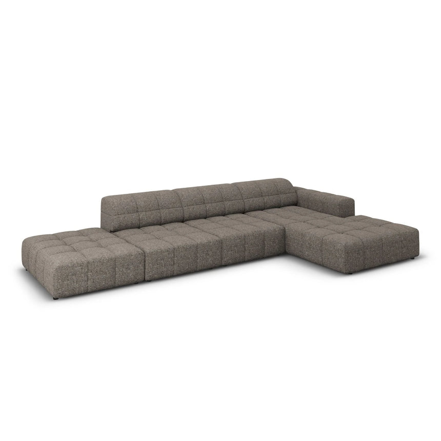 Jennifer 5-Sitzer Ecksofa, Rechte Seite, mit Bezug aus Chenille (Haga 16) in Grau, 341x166 cm – Bild 4