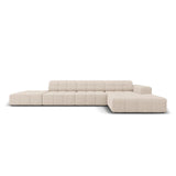 Jennifer 5-Sitzer Ecksofa, Rechte Seite, mit Bezug aus Chenille (Haga 30) in Beige, 341x166 cm – Bild 1