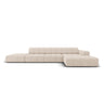 Jennifer 5-Sitzer Ecksofa, Rechte Seite, mit Bezug aus Chenille (Haga 30) in Beige, 341x166 cm – Bild 1