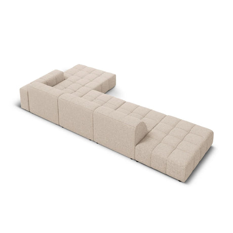 Jennifer 5-Sitzer Ecksofa, Rechte Seite, mit Bezug aus Chenille (Haga 30) in Beige, 341x166 cm – Bild 5