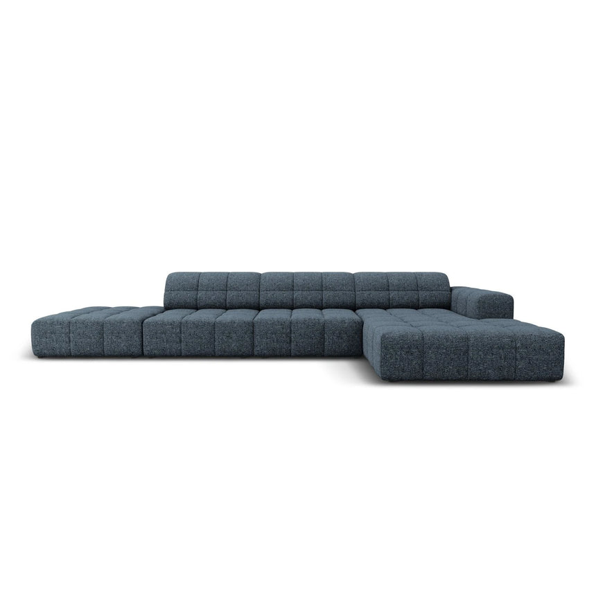 Jennifer 5-Sitzer Ecksofa, Rechte Seite, mit Bezug aus Chenille (Haga 86) in Königsblau, 341x166 cm – Bild 1