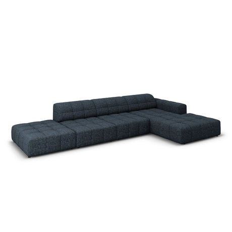 Jennifer 5-Sitzer Ecksofa, Rechte Seite, mit Bezug aus Chenille (Haga 86) in Königsblau, 341x166 cm – Bild 4