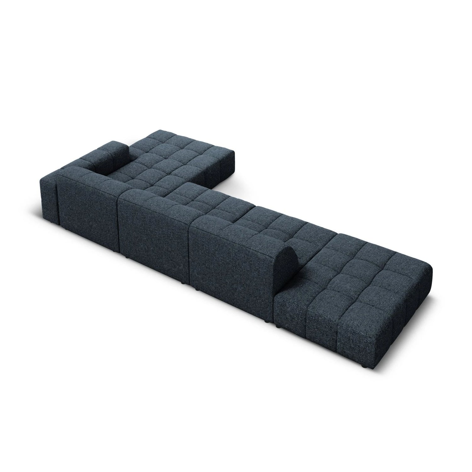 Jennifer 5-Sitzer Ecksofa, Rechte Seite, mit Bezug aus Chenille (Haga 86) in Königsblau, 341x166 cm – Bild 5