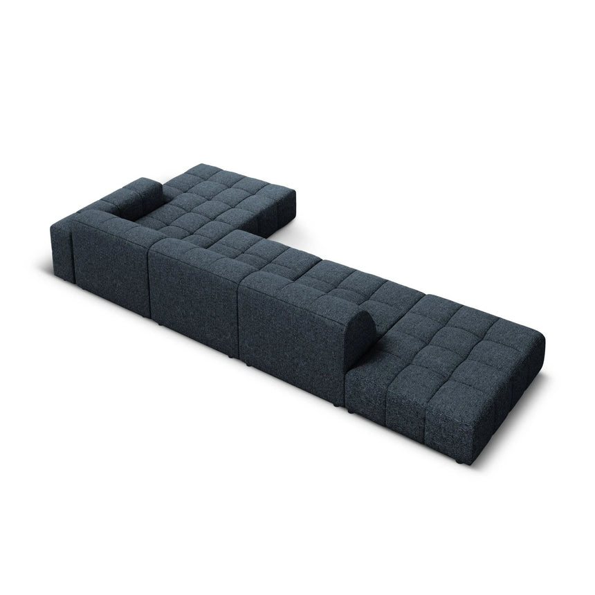 Jennifer 5-Sitzer Ecksofa, Rechte Seite, mit Bezug aus Chenille (Haga 86) in Königsblau, 341x166 cm – Bild 5