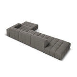 Jennifer 5-Sitzer Ecksofa, Rechte Seite, mit Bezug aus Samt (Bluvel 13) in Hellgrau, 341x166 cm – Bild 5