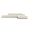 Jennifer 5-Sitzer Ecksofa, Rechte Seite, mit Bezug aus Samt (Bluvel 22) in Leichtes Beige, 341x166 cm – Bild 1