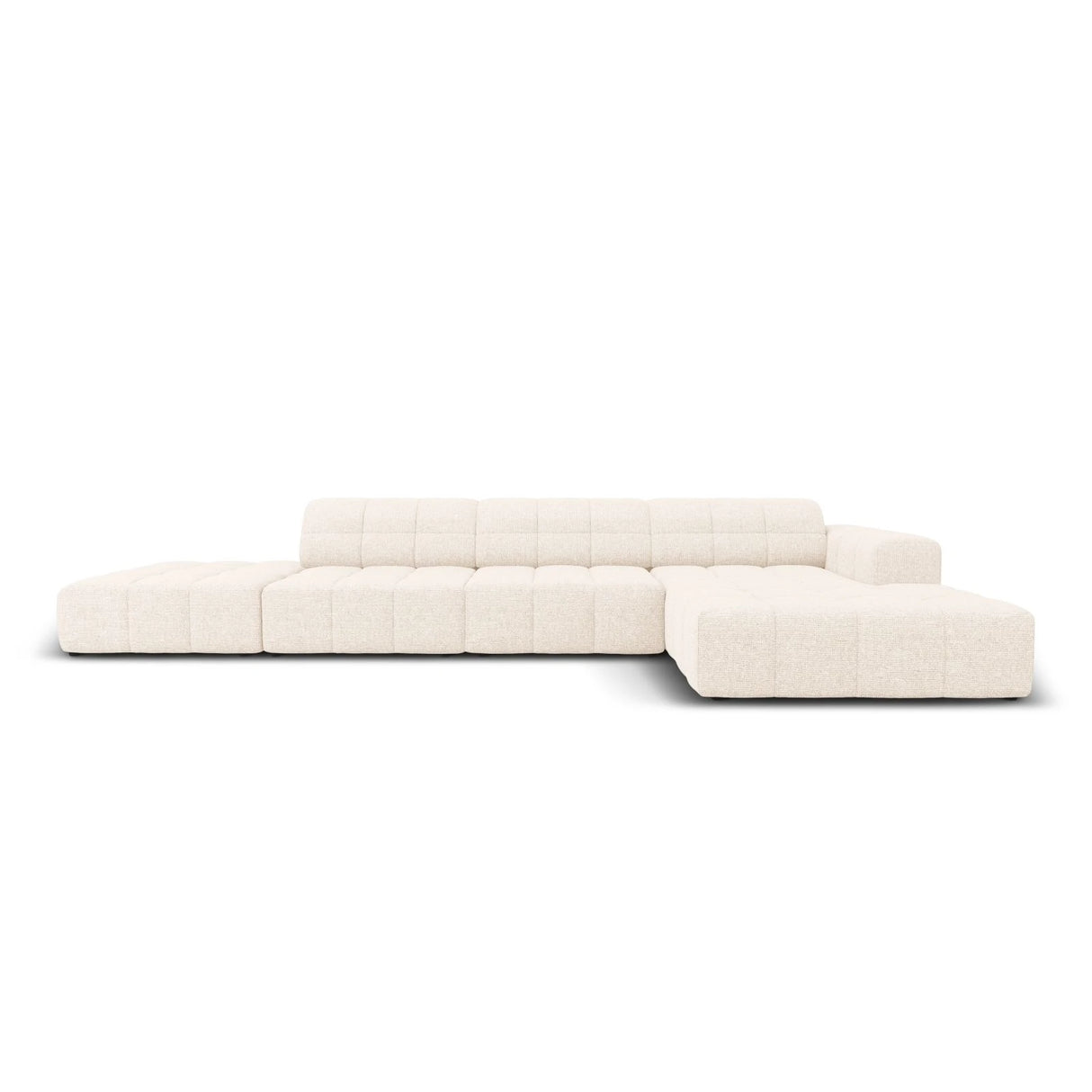 Jennifer 5-Sitzer Ecksofa, Rechte Seite, mit Bezug aus Samt oder Chenille, 341x166 cm – Bild 1
